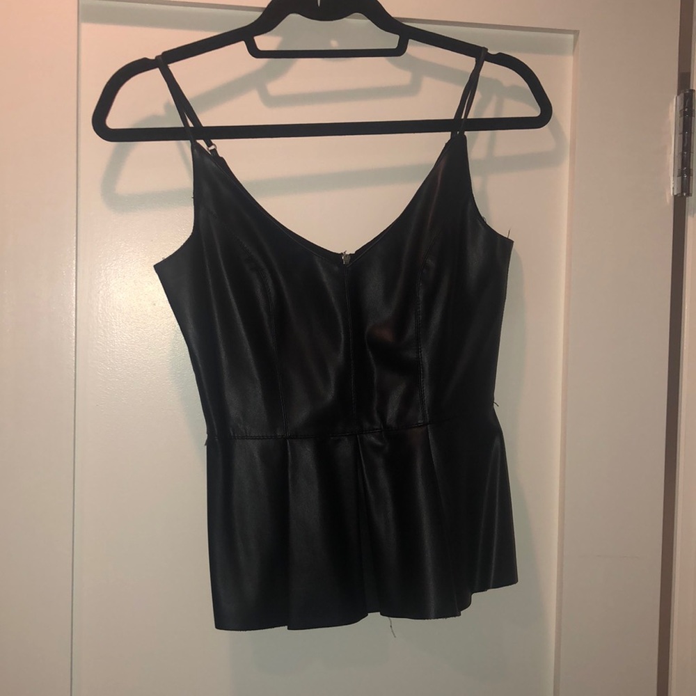 Baily44 Faux Leather Top